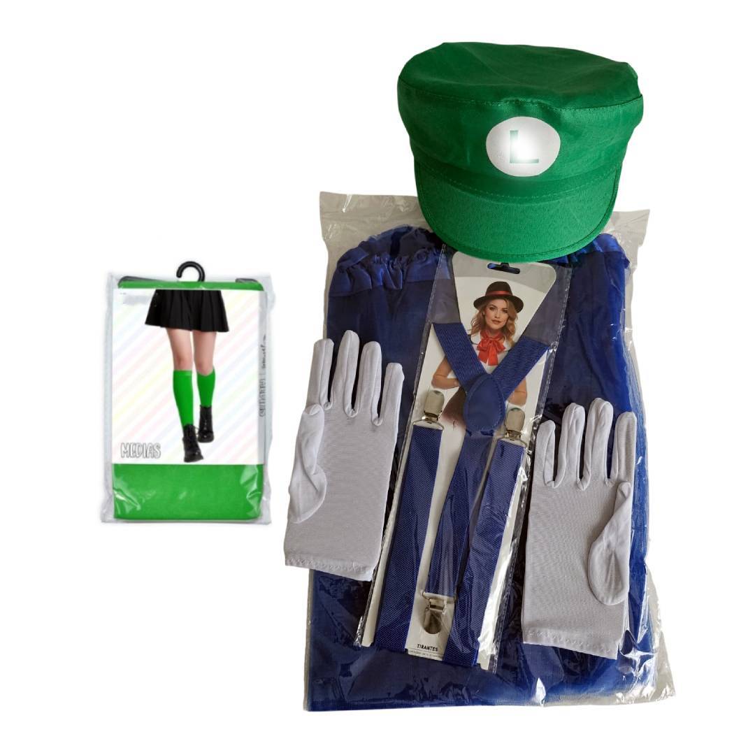 Disfraz de Fontanera para Mujer Pack Completo con Tutú, Gorra y Medias - Ideal Carnaval, Halloween y Cosplay Temático