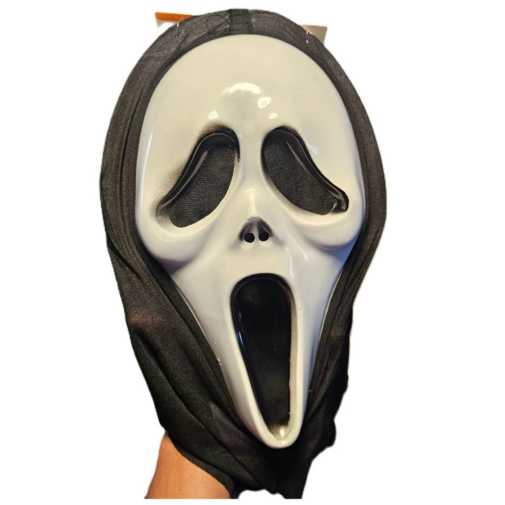 Disfraz de Asesino de Terror para Adulto - Kit Completo de Halloween: Máscara de Grito, Delantal Sangriento, Cuchillo y Guantes - Talla Única Hombre para Carnaval y Fiestas Temáticas