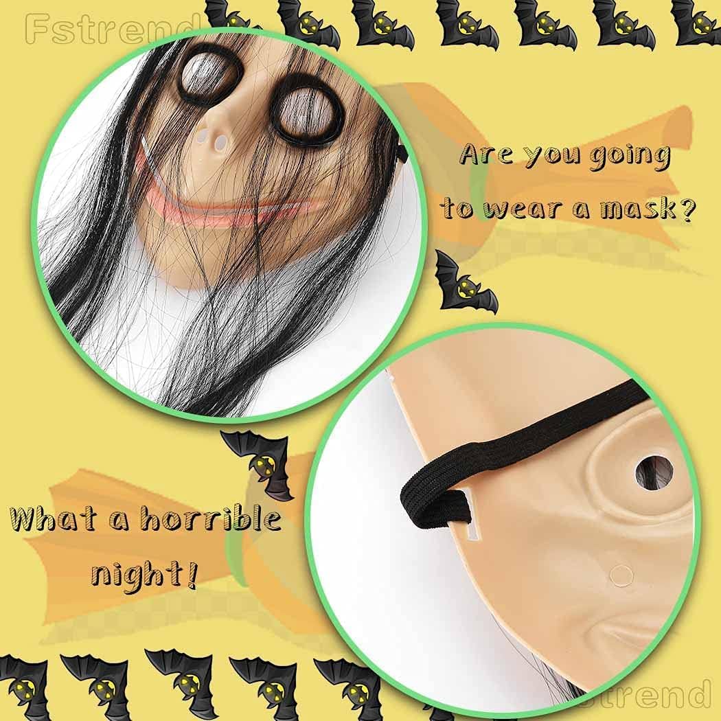 Pack 12 Máscaras de Terror para Disfraz - Caretas de Miedo Realistas con Pelo, Talla Única Adulto - Lote para Fiestas, Halloween, Carnaval y Eventos - Material Resistente y Ajustable