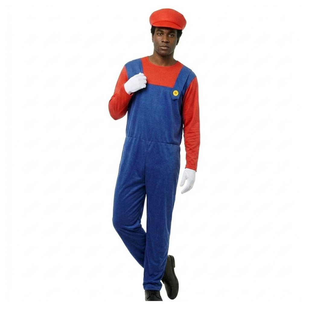 Disfraz de Fontanero Clásico para Adulto - Mono Azul con Gorra y Guantes | Ideal Carnaval, Halloween y Cosplay - Tallas S-XL