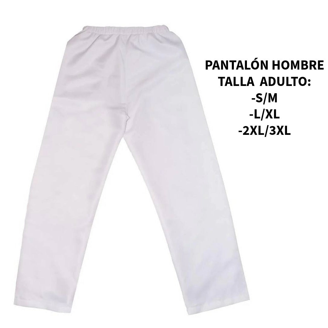 Traje San Fermín Adulto: Pantalón Blanco Ajustable + Faja Roja (200cm) + Pañuelo Bandana | Disfraz Sanfermines y Carnaval