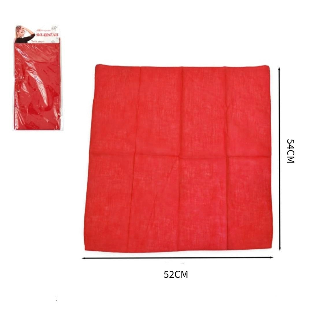 Pack 12 Pañuelos Rojos San Fermín (54x52cm) | Bandana Lisa para Peñas, Corredores y Carnaval | Lote Tradicional Multiusos