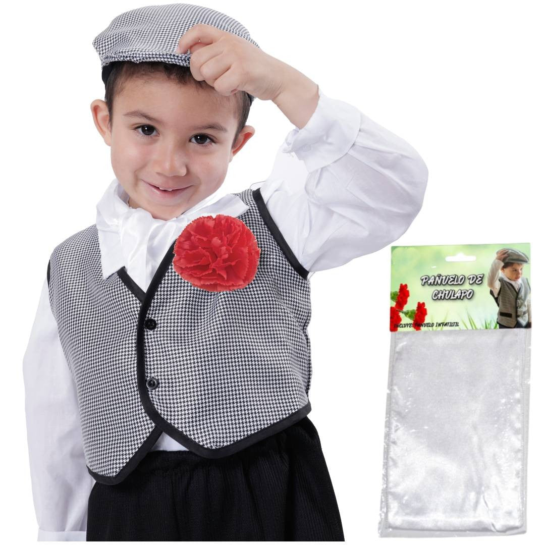 Pack 12 Pañuelos de Chulapo Madrileño Blancos para Niños - Pañoleta Tradicional San Isidro, Disfraz Carnaval y Teatro