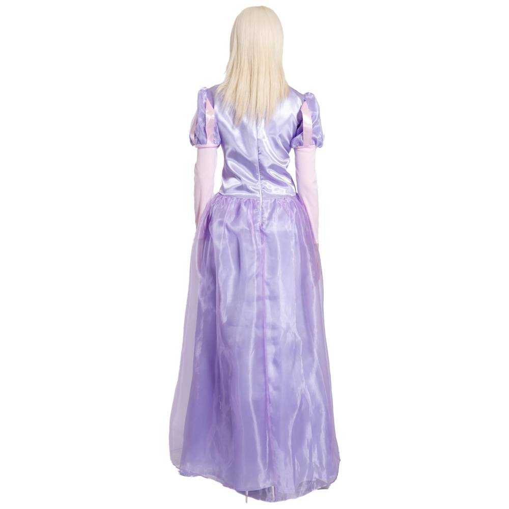 Vestido de Gala Real para Dama - Disfraz de Princesa Medieval de Lujo en Satin Lavanda | Estilo Renacentista con Corset Ajustable y Mangas de Organza | Tallas S, M, L