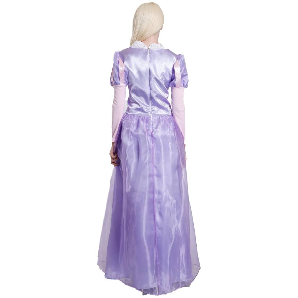 Vestido de Gala Real para Dama - Disfraz de Princesa Medieval de Lujo en Satin Lavanda | Estilo Renacentista con Corset Ajustable y Mangas de Organza | Tallas S, M, L