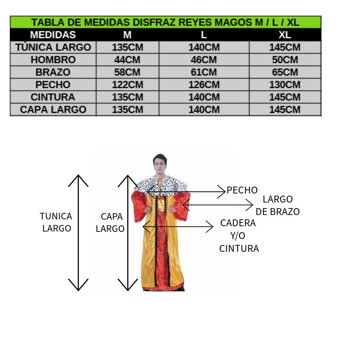 Disfraz Rey Mago Elegante - Traje. Corona y Bastón para Adulto | Halloween, Carnaval