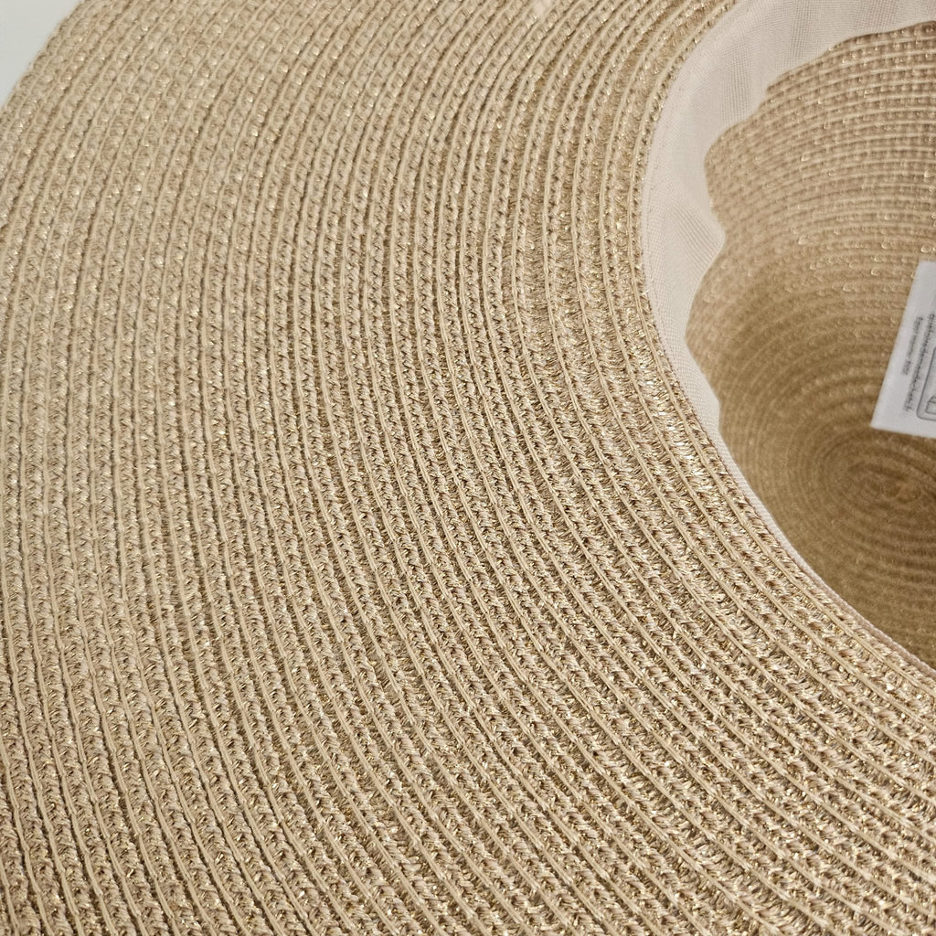 Pamela de Paja Elegante Mujer Ala Ancha 13cm, Sombrero Sol Playa y Eventos, Calidad Premium Talla Única Ajustable