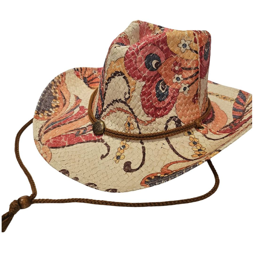 Sombrero Cowboy de Paja para Hombre y Mujer – Sombrero Vaquero de Papel 100% Trenzado, Fuerte y Resistente, Talla Única Ajustable (57-59cm) para Verano, Festivales y Playa – Estilo Western Boho