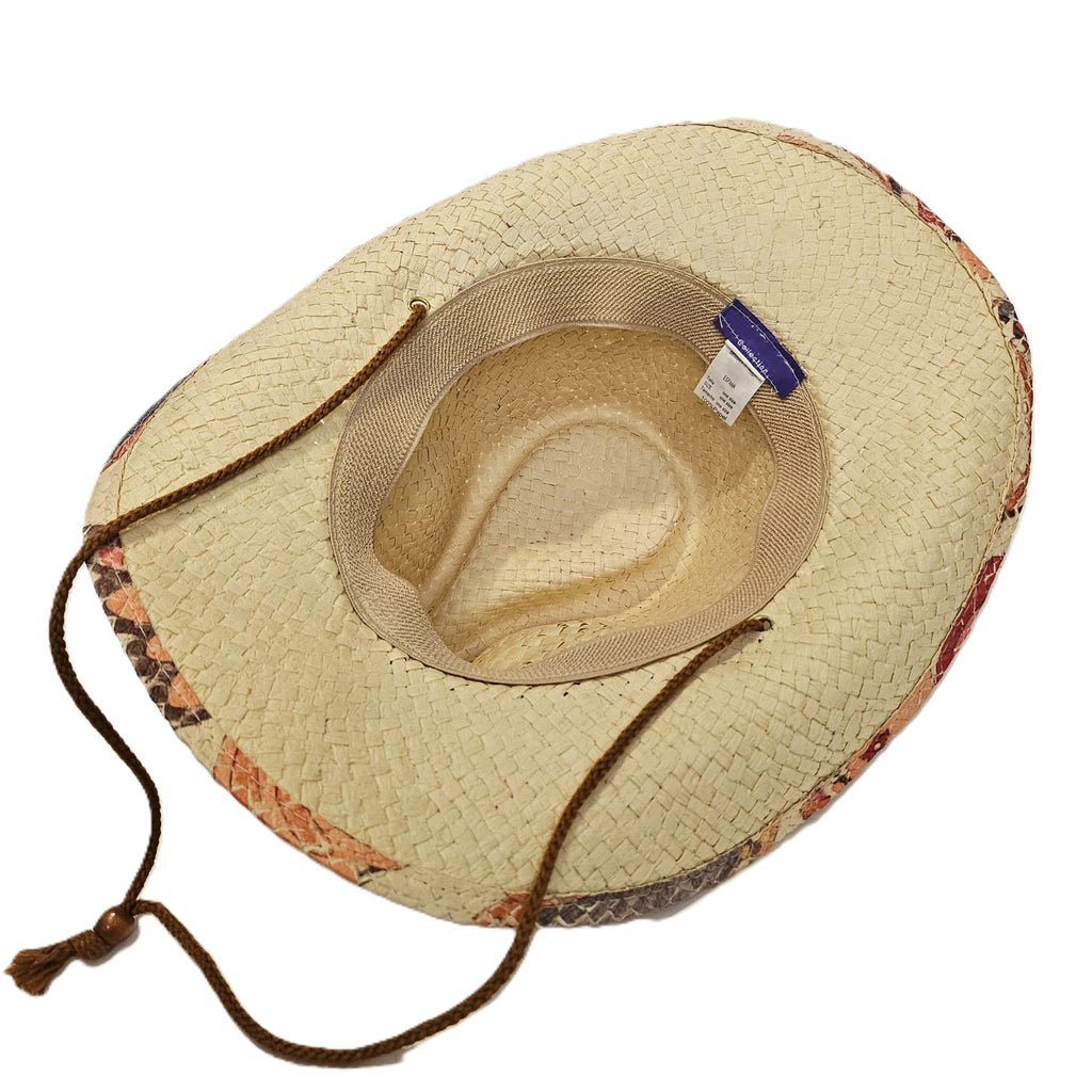 Sombrero Cowboy de Paja para Hombre y Mujer – Sombrero Vaquero de Papel 100% Trenzado, Fuerte y Resistente, Talla Única Ajustable (57-59cm) para Verano, Festivales y Playa – Estilo Western Boho