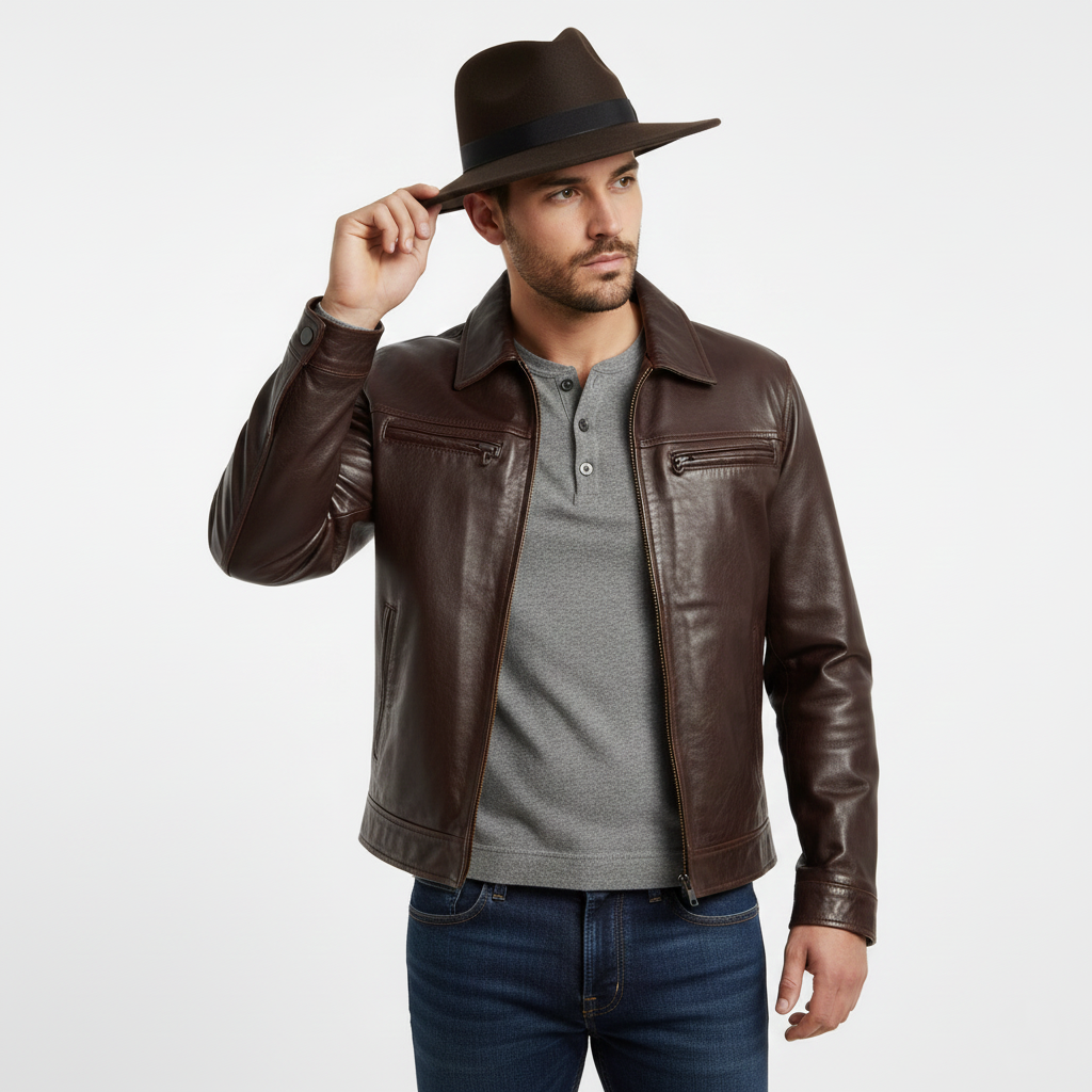 Sombrero Fedora de Ala Ancha Fieltro Marrón Estilo jazz, Panamá Clásico Unisex