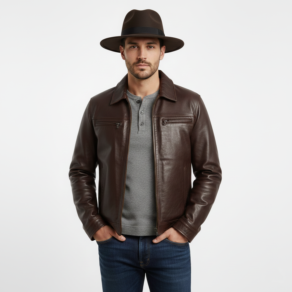 Sombrero Fedora de Ala Ancha Fieltro Marrón Estilo jazz, Panamá Clásico Unisex