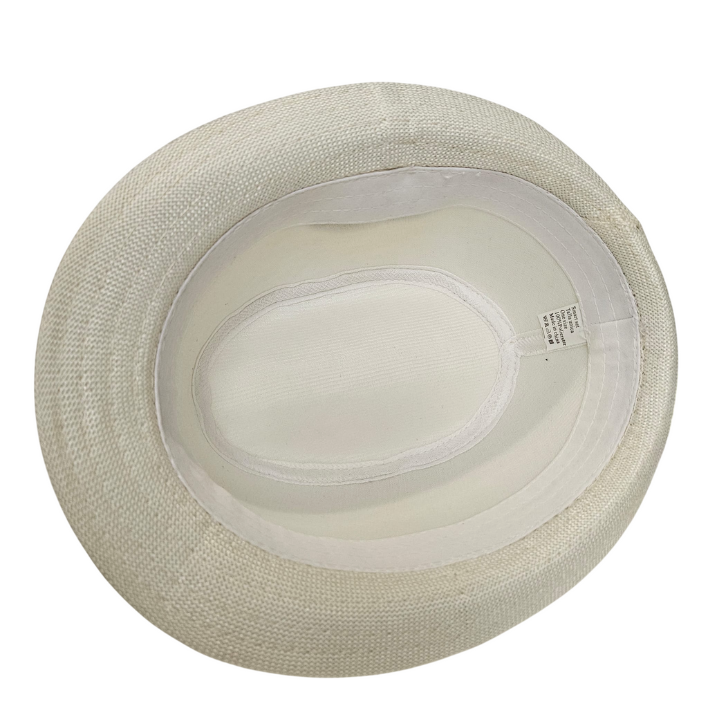 Sombrero de Paja de Verano para Mujer | Gorro de Sol Ala Corta Playa, Talla Única Ajustable (57-58cm) con Lazo Elegante y Pedrería - Blanco