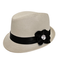 Sombrero de Paja de Verano para Mujer | Gorro de Sol Ala Corta Playa, Talla Única Ajustable (57-58cm) con Lazo Elegante y Pedrería - Blanco