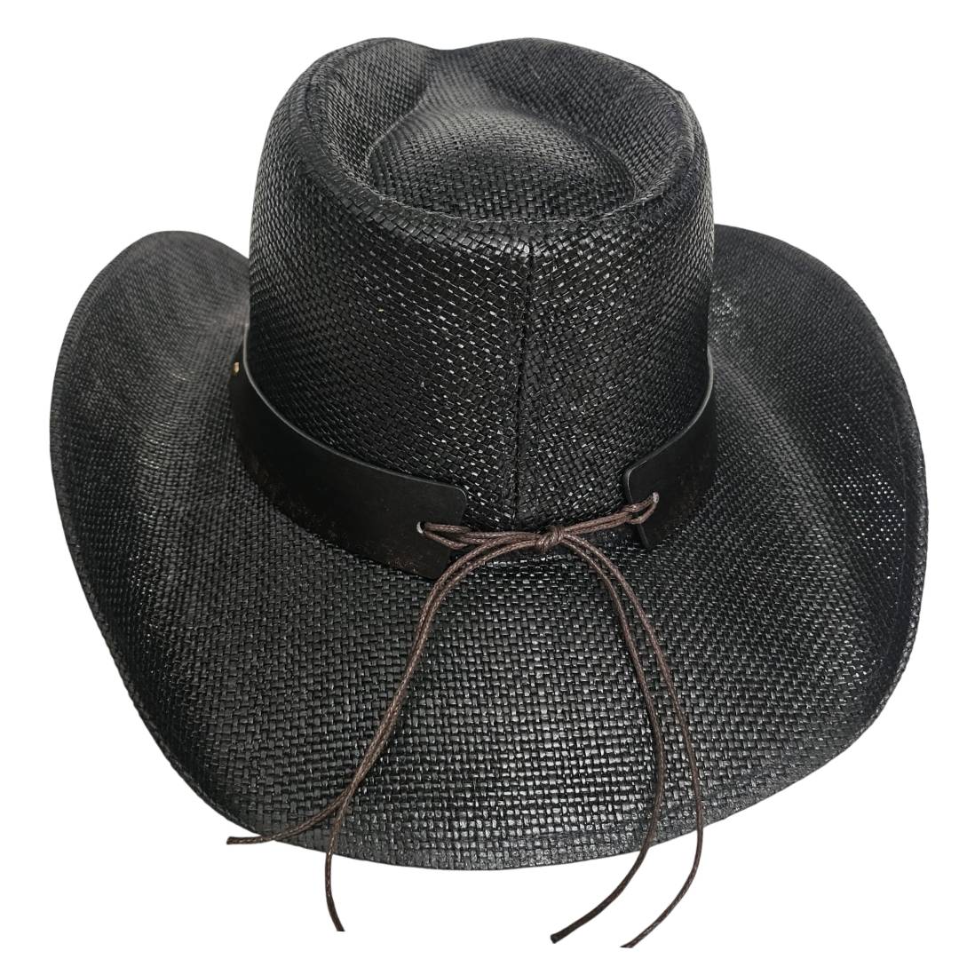 Sombrero Cowboy Negro Estilo Western – Vaquero con Hebilla de Lujo (Tallas 58-60cm)