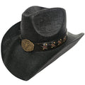 Sombrero Cowboy Negro Estilo Western – Vaquero con Hebilla de Lujo (Tallas 58-60cm)
