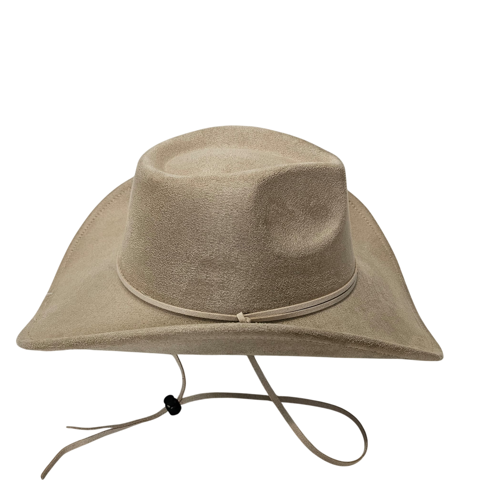 Sombrero Cowboy Crema Adulto Hombre y Mujer - Sombrero Vaquero Ajustable (56-59cm) Gamuza Sintética Beige | Alternativa Resistente a Sombreros de Paja y Papel Trenzado - Ala Ancha 9.5cm, Estilo Western con Detalle de Pluma Metálica