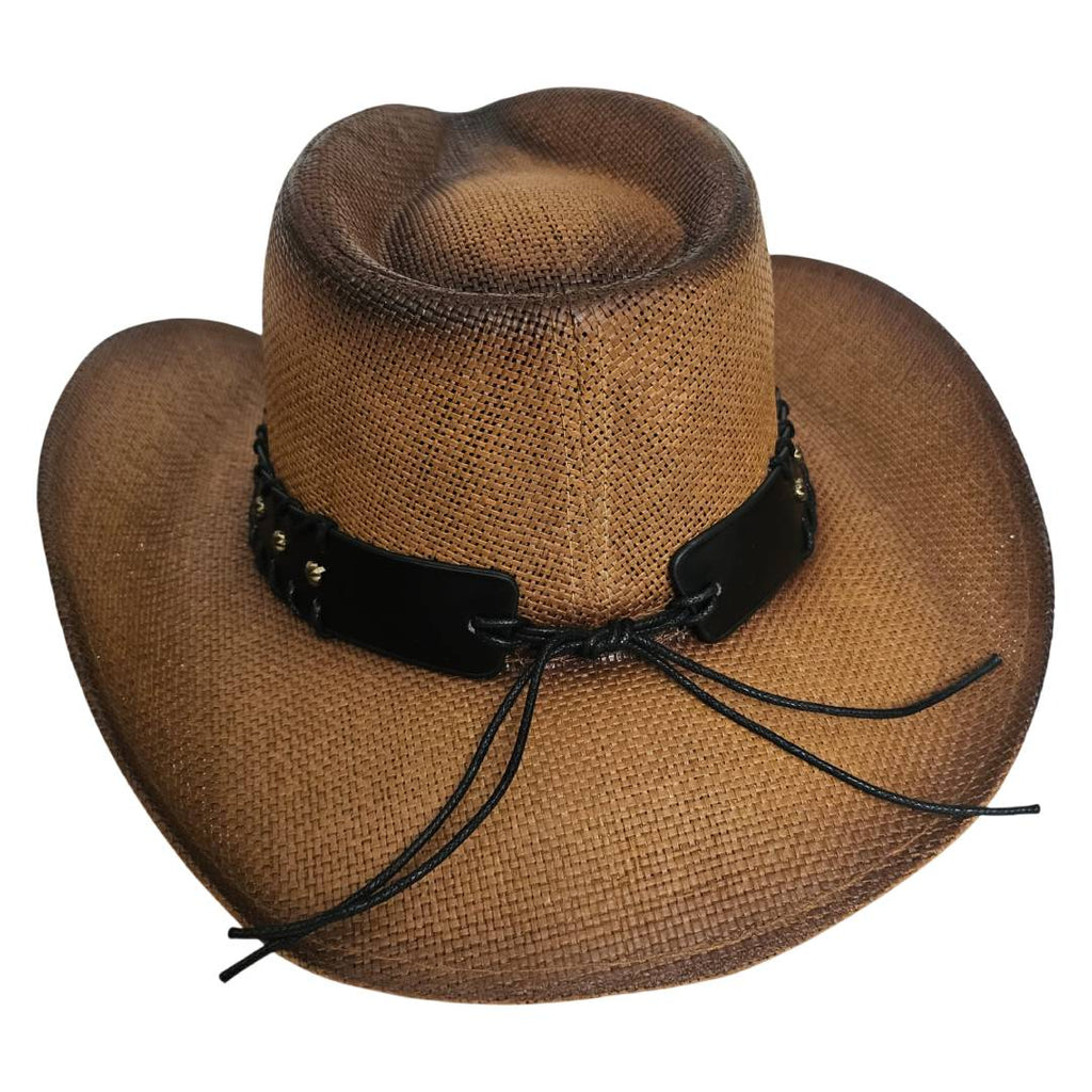 Sombrero Cowboy Western Vintage – Paja Trenzada Vaquero con Hebilla de Lujo (Tallas 58-60cm)