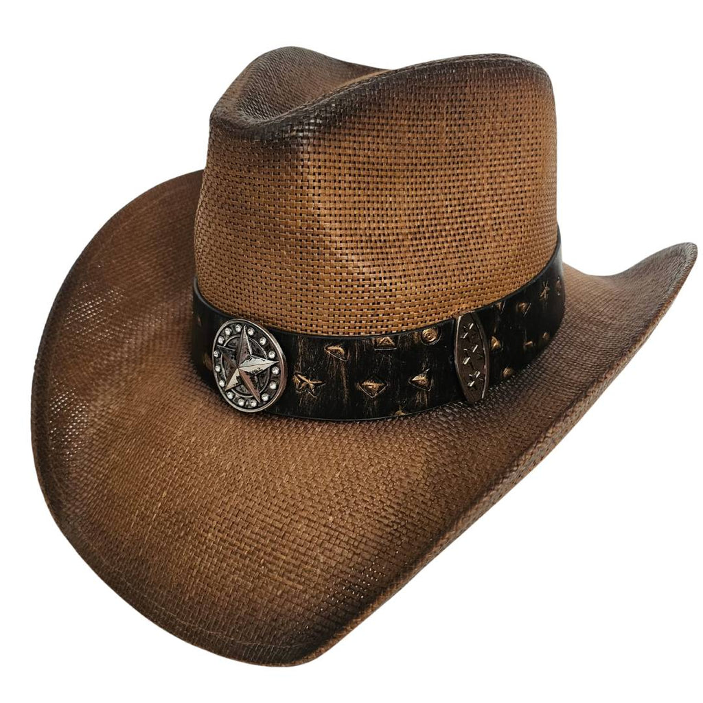 Sombrero Cowboy Marrón Vaquero Vintage de Lujo Original Tejano Norteño para Hombre Mujer