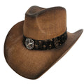 Sombrero Cowboy Marrón Vaquero Vintage de Lujo Original Tejano Norteño para Hombre Mujer