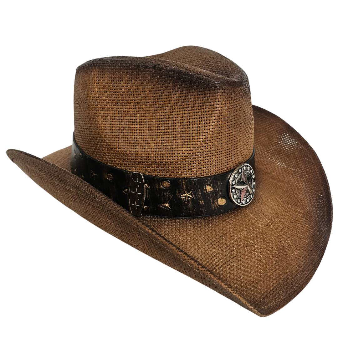 Sombrero Cowboy Marrón Vaquero Vintage de Lujo Original Tejano Norteño para Hombre Mujer
