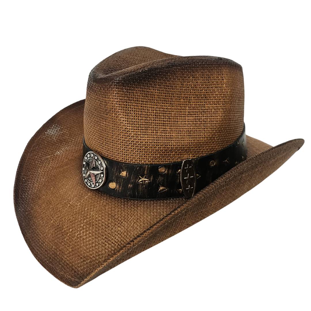 Sombrero Cowboy Marrón Vaquero Vintage de Lujo Original Tejano Norteño para Hombre Mujer