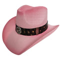 Sombrero cowboy Rosa Vintage de lujo Estilo Western Gorro Vaquero Tejano Norteño para Hombre Mujer
