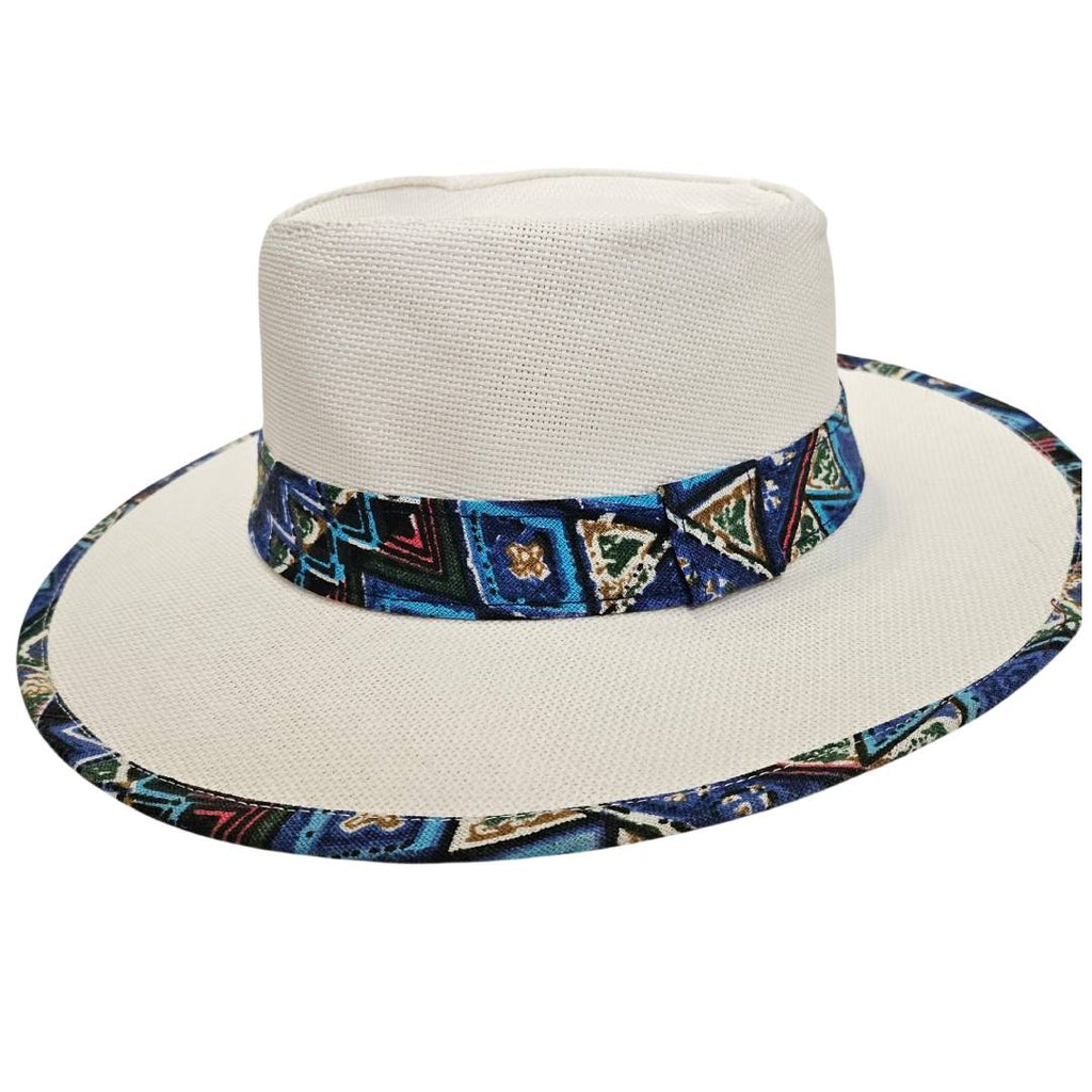 Sombrero de Paja Blanco de Verano Unisex – Sombrero de Sol Ala Ancha 8cm, Talla Única Ajustable (57-58cm), Estilo Bohemio para Playa y Viajes