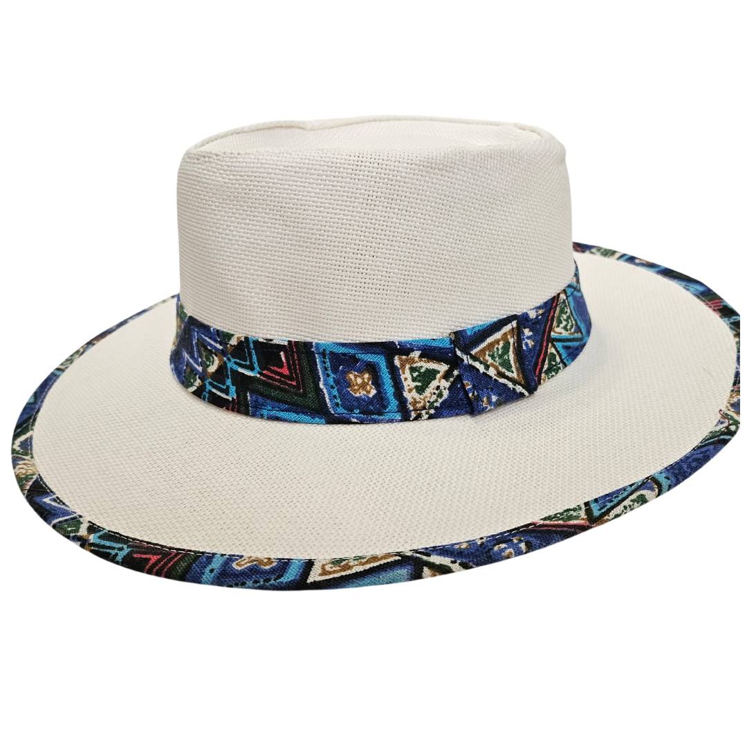 Sombrero de Paja Blanco de Verano Unisex – Sombrero de Sol Ala Ancha 8cm, Talla Única Ajustable (57-58cm), Estilo Bohemio para Playa y Viajes