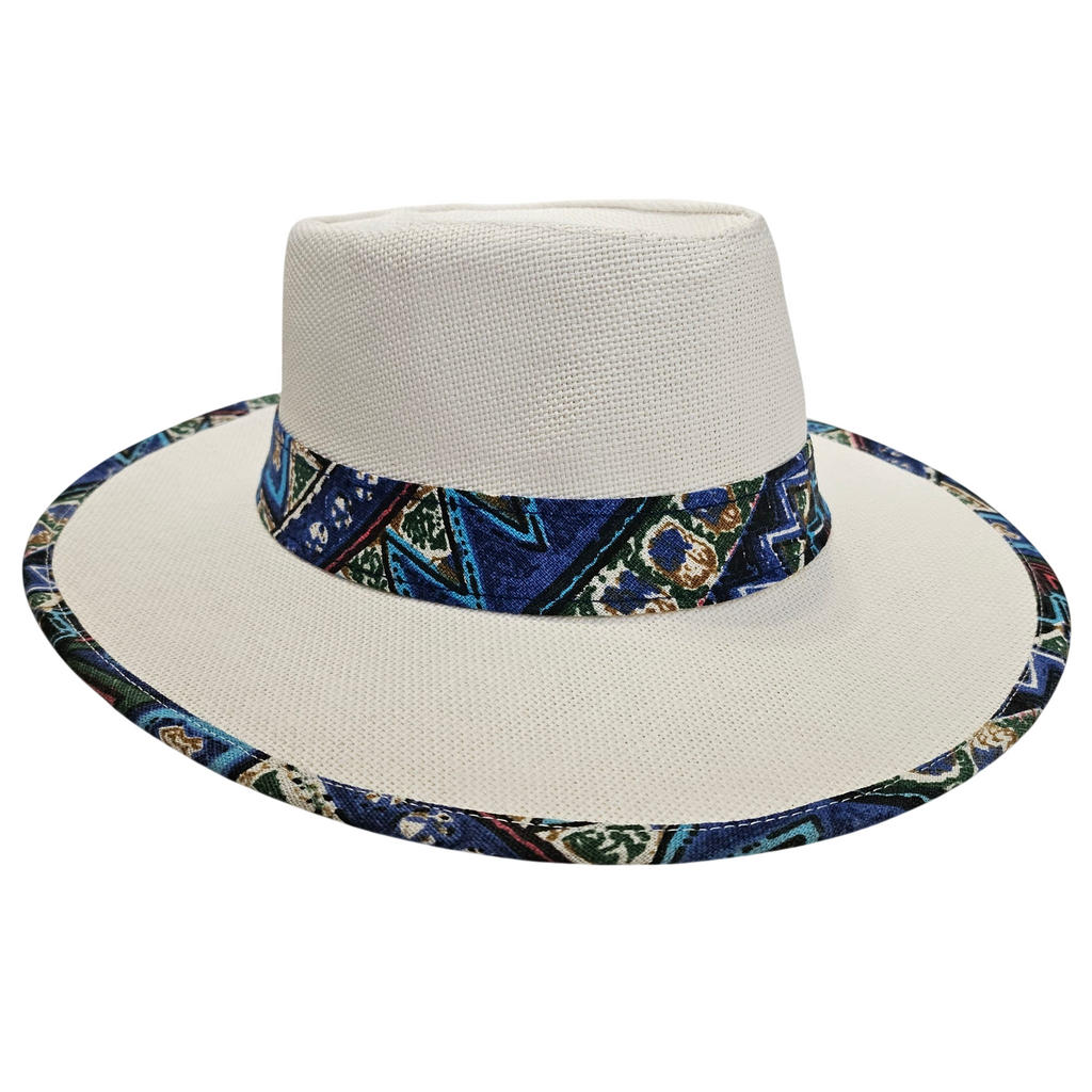 Sombrero de Paja Blanco de Verano Unisex – Sombrero de Sol Ala Ancha 8cm, Talla Única Ajustable (57-58cm), Estilo Bohemio para Playa y Viajes