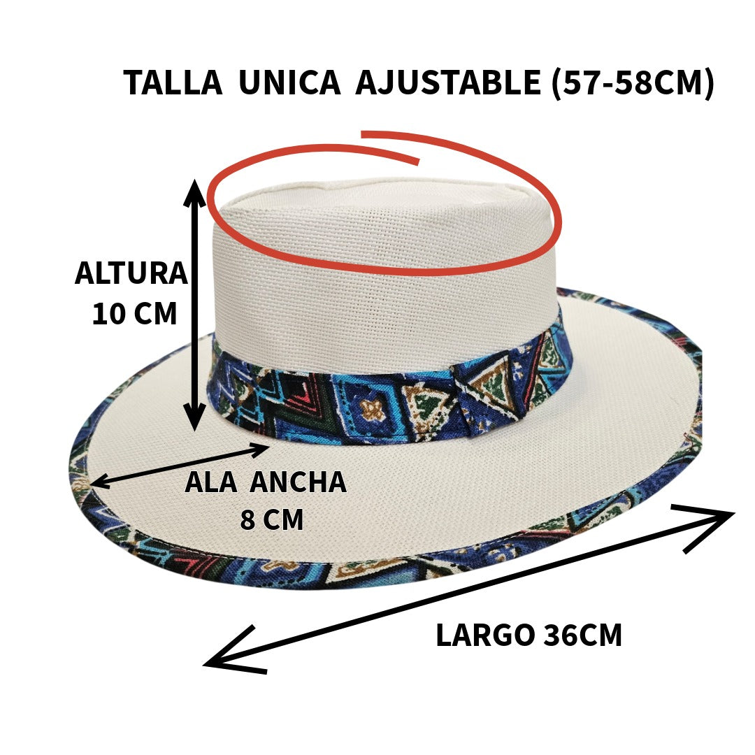 Sombrero de Paja Blanco de Verano Unisex – Sombrero de Sol Ala Ancha 8cm, Talla Única Ajustable (57-58cm), Estilo Bohemio para Playa y Viajes