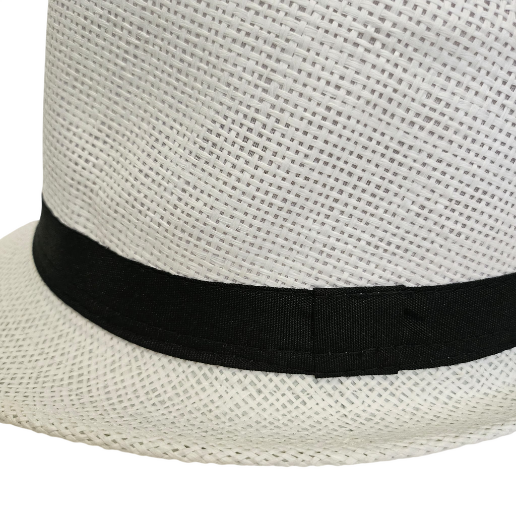 Sombrero de Paja de Papel para Hombre y Mujer Adulto - Sombrero de Sol Estilo Trilby Panamá de Ala Corta Resistente y Fuerte, Gorro de Verano Unisex para Playa, Viajes y Eventos (Tallas S, M, L, XL)