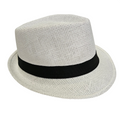Sombrero de Paja de Papel para Hombre y Mujer Adulto - Sombrero de Sol Estilo Trilby Panamá de Ala Corta Resistente y Fuerte, Gorro de Verano Unisex para Playa, Viajes y Eventos (Tallas S, M, L, XL)