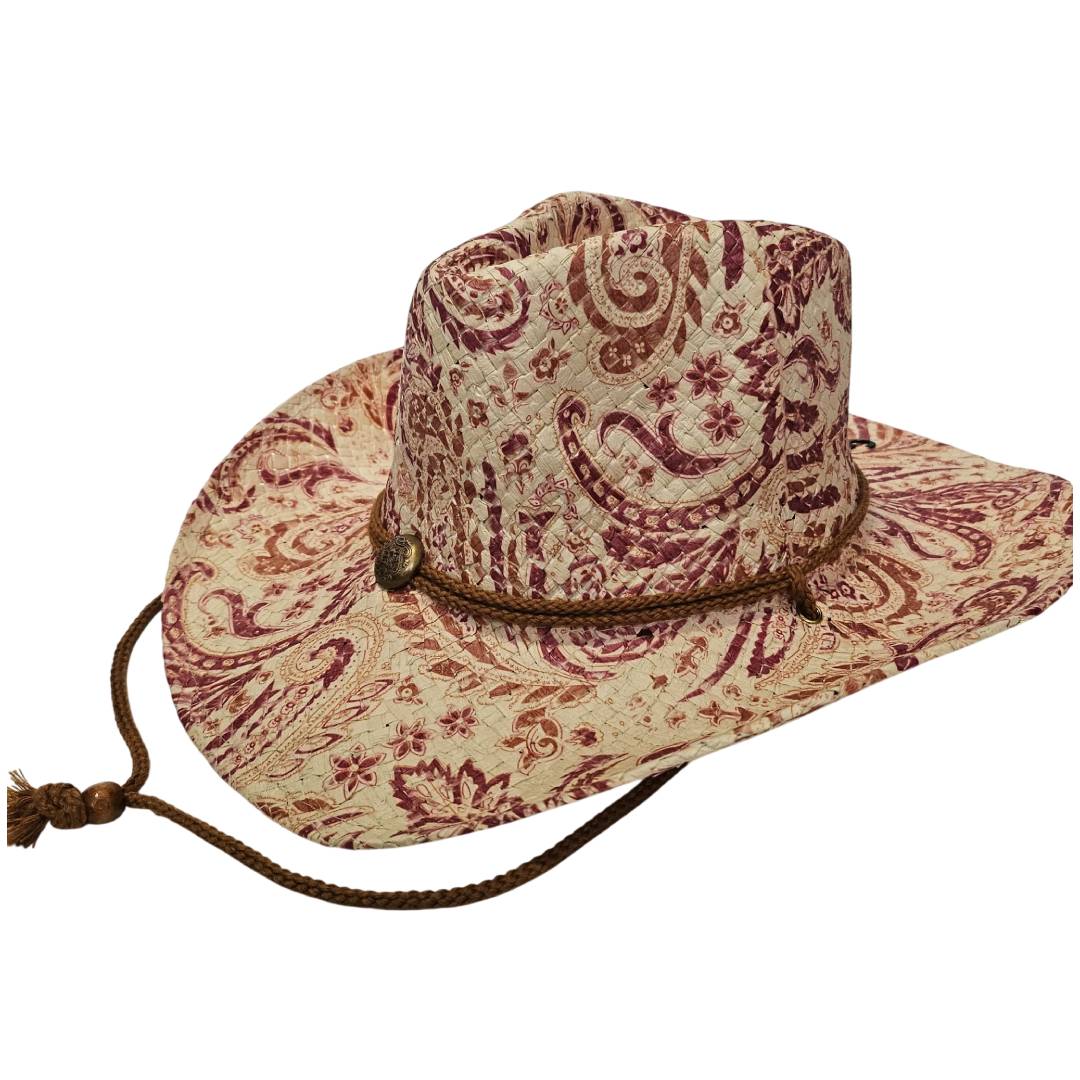 Sombrero de Paja Vaquero Verano Unisex – Sombrero Tejano Playa Ajustable (Talla Única 57-59cm) Estilo Cowboy con Ala Ancha 9cm para Hombre y Mujer