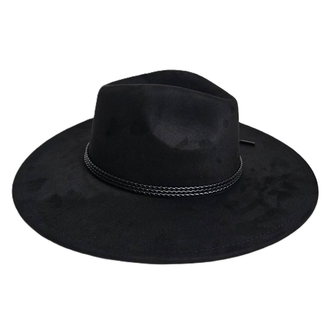 Sombrero Fedora Negro Premium - Fieltro de Ala Ancha | Elegante para Eventos | Talla Única