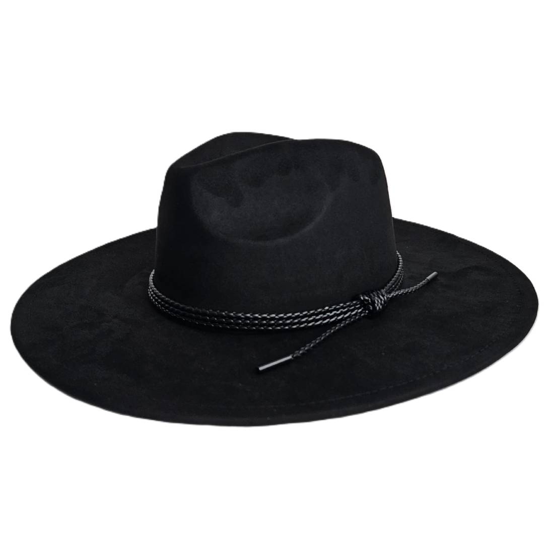 Sombrero Fedora Negro Premium - Fieltro de Ala Ancha | Elegante para Eventos | Talla Única