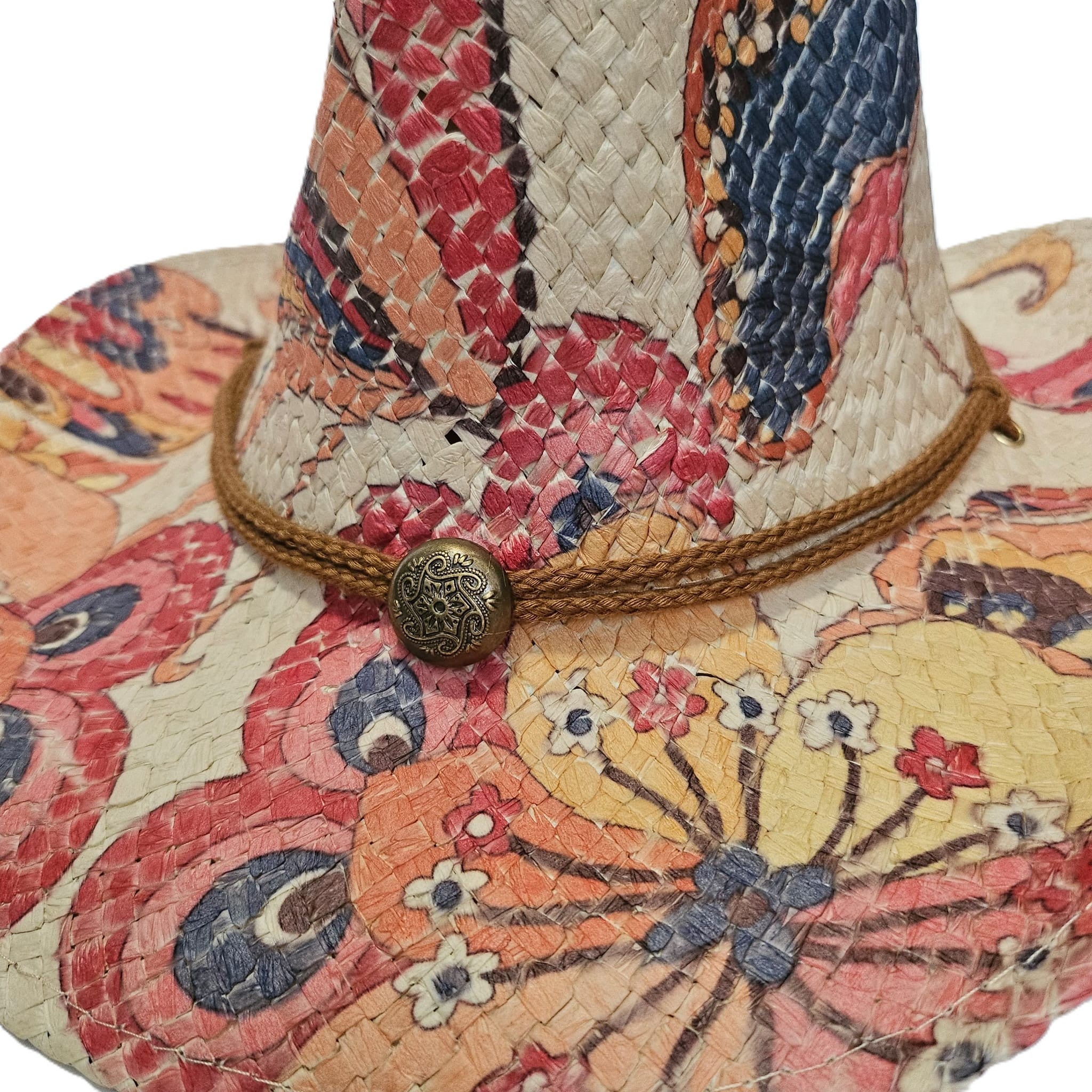Sombrero Cowboy de Paja Trenzada "Western Boho" - Ajustable y Alta Resistencia.