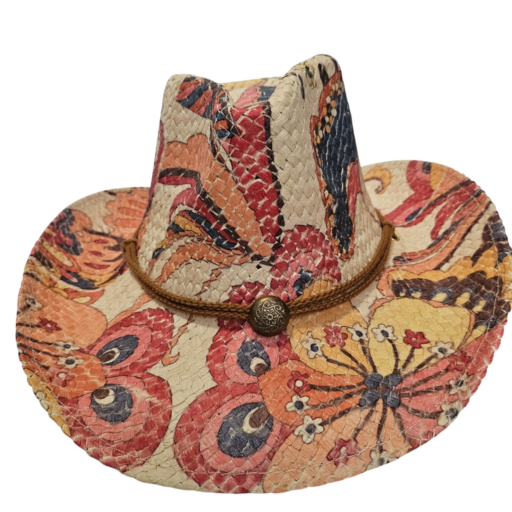 Sombrero Cowboy de Paja Trenzada "Western Boho" - Ajustable y Alta Resistencia.