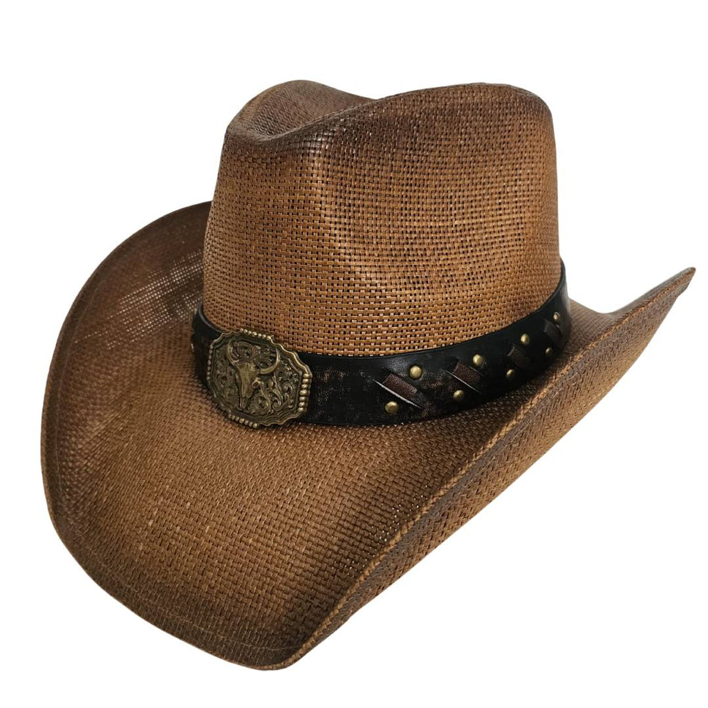 Sombrero cowboy marrón Vintage Vaquero Tejano Western para Hombre Mujer Adulto