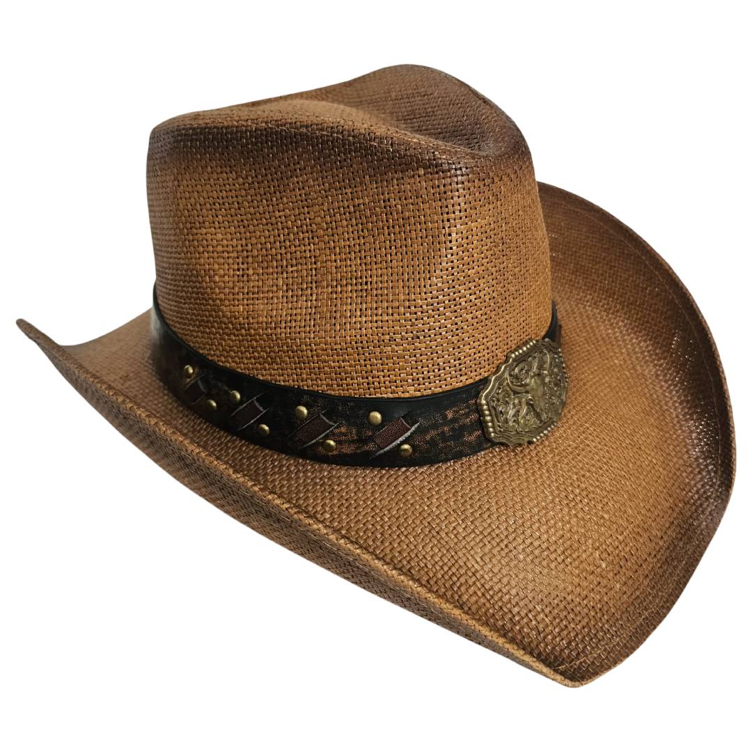 Sombrero cowboy marrón Vintage Vaquero Tejano Western para Hombre Mujer Adulto