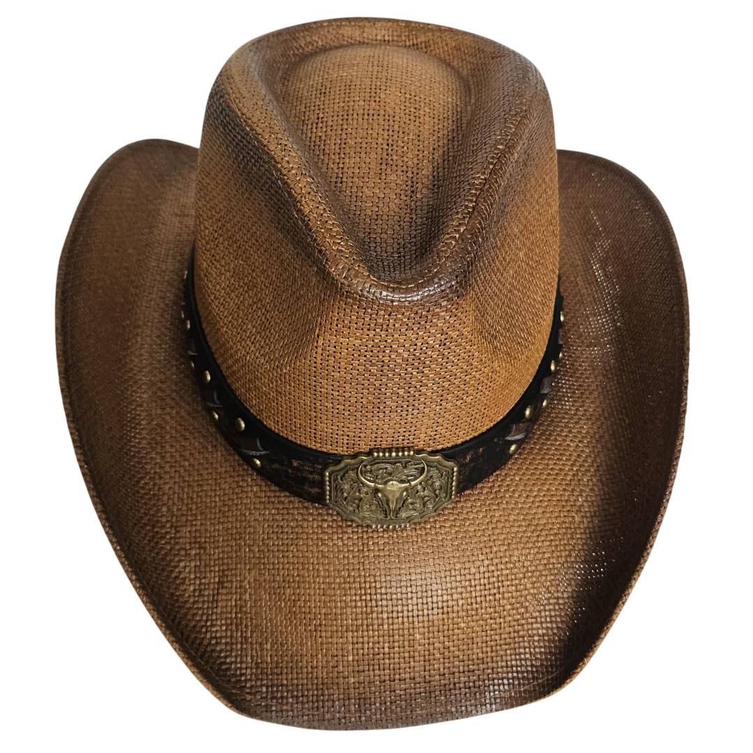 Sombrero cowboy marrón Vintage Vaquero Tejano Western para Hombre Mujer Adulto