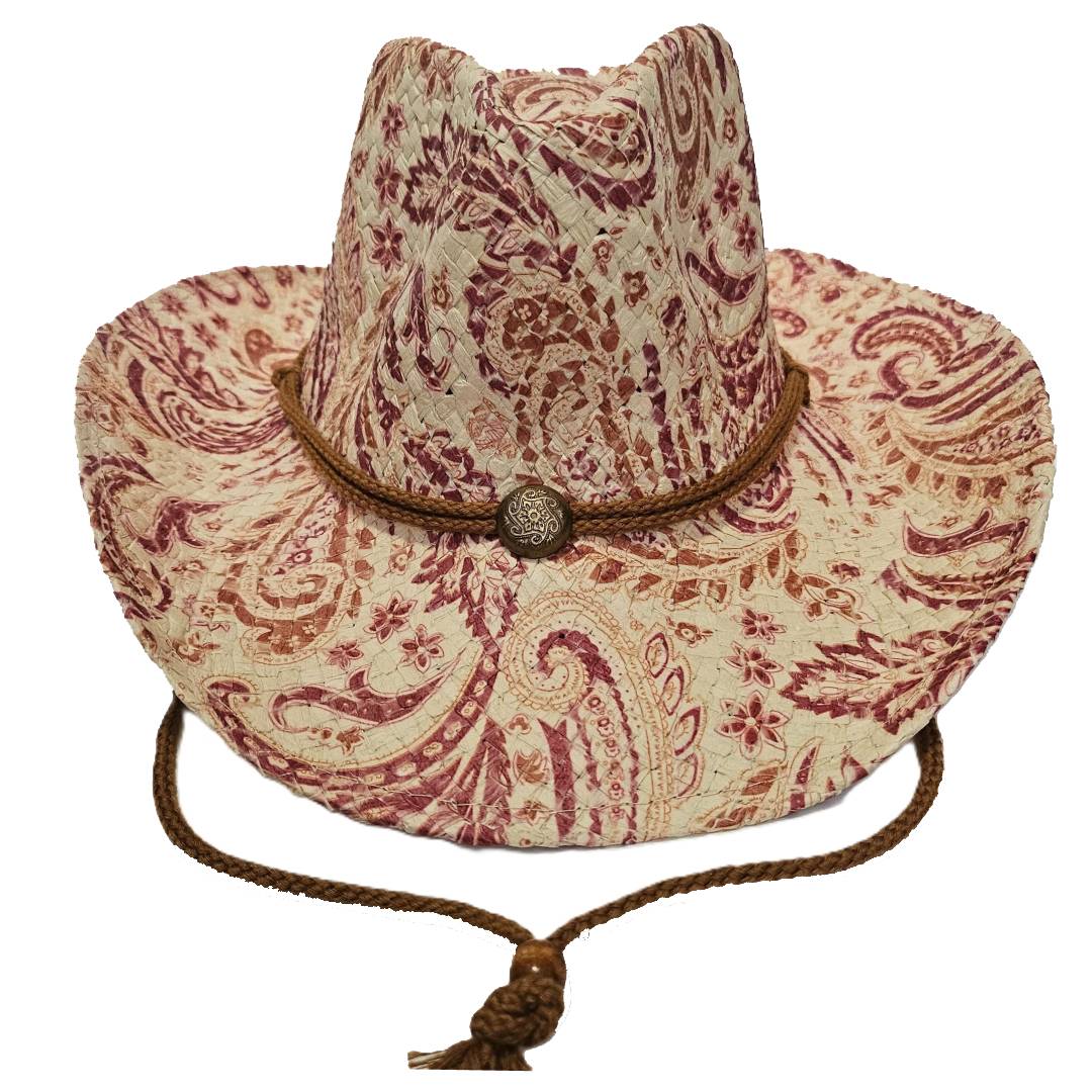 Sombrero de Paja Vaquero Verano Unisex – Sombrero Tejano Playa Ajustable (Talla Única 57-59cm) Estilo Cowboy con Ala Ancha 9cm para Hombre y Mujer