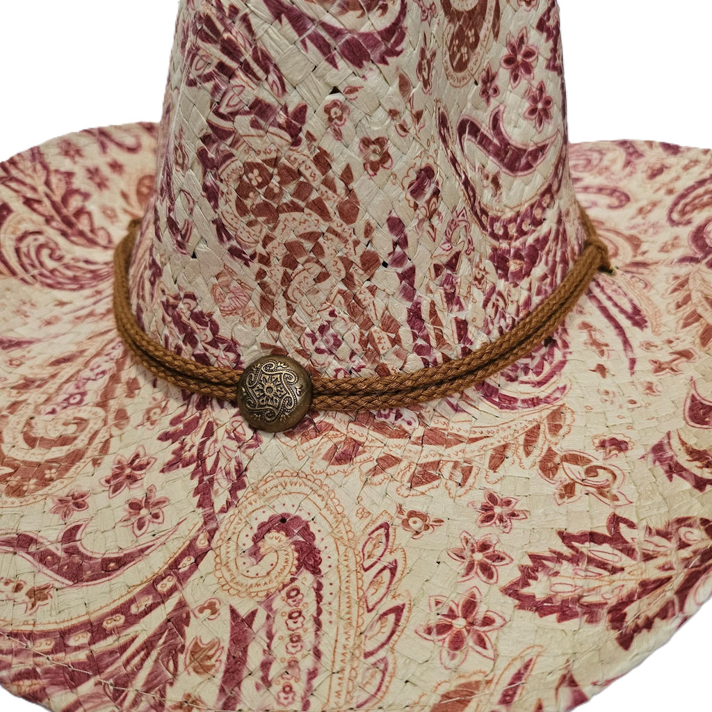 Sombrero de Paja Vaquero Verano Unisex – Sombrero Tejano Playa Ajustable (Talla Única 57-59cm) Estilo Cowboy con Ala Ancha 9cm para Hombre y Mujer