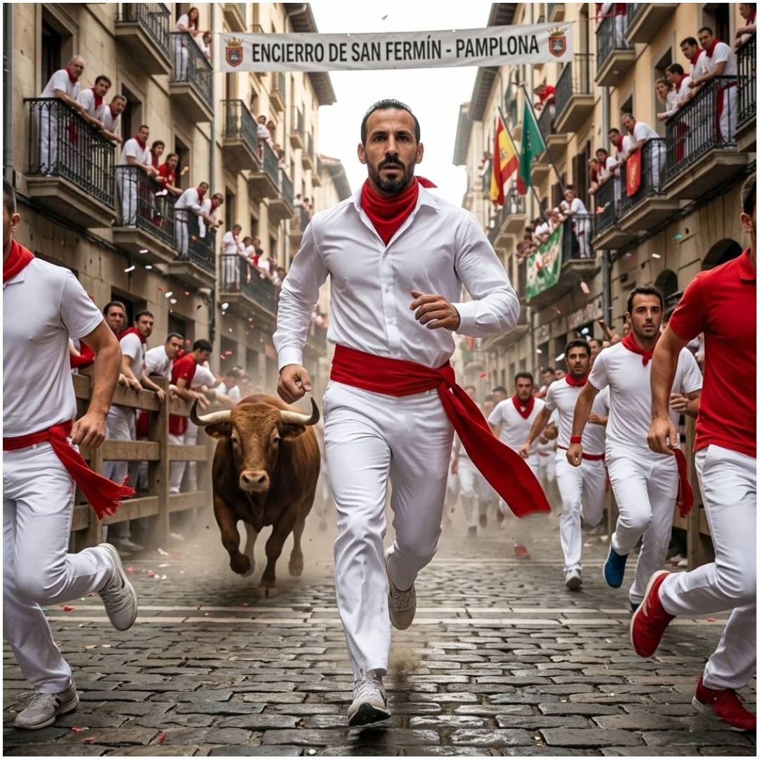 Traje San Fermín Adulto: Pantalón Blanco Ajustable + Faja Roja (200cm) + Pañuelo Bandana | Disfraz Sanfermines y Carnaval