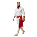 Traje San Fermín Adulto: Pantalón Blanco Ajustable + Faja Roja (200cm) + Pañuelo Bandana | Disfraz Sanfermines y Carnaval
